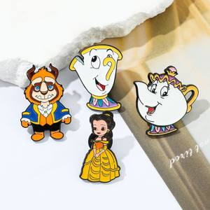 Anime Cartoon Metall Abzeichen Kreative Schönheit Biest Teekanne Design Frau Legierung Brosche für Rucksack Kleidung Zubehör Gravur - Product Image 3