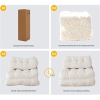 Canapé-lit pliable moderne et confortable, ensemble de chaises-lits convertibles en tissu imperméable avec rembourrage en éponge et housses de coussin