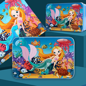 Giocattolo Educativo in <span class=keywords><strong>Legno</strong></span> per Bambini, Puzzle in <span class=keywords><strong>Scatola</strong></span> di Ferro con Cartoni Animati, Gioco di Apprendimento Precoce, Gioco Genitore-Figlio - Product Image 5