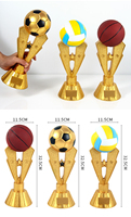 Trophée de football en résine Creative Qatar Sport Champions League, fabricant chinois, or argent, trophée de récompenses de football personnalisé