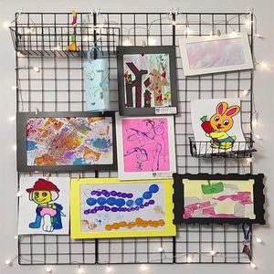 Mesh display <b>rack</b>, <b>wire</b> mesh <b>wall</b> shelf, iron mesh for home use, supermarket shelves, hanging mesh for kindergartens, photo <b>wall</b> - Product Image 1