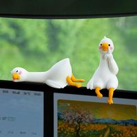 Adornos de Plástico para Consola de Coche con Forma de Ganso Blanco Grande, Estilo de Dibujos Animados, Venta al por Mayor