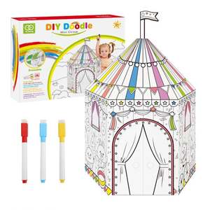 Fabriek Creatieve Kinderen Schilderen Graffiti Speelgoed Groot Papier Kinderen Diy Tekening Doodle Pop Kids Huis 3d Geschilderd Kartonnen Huis - Product Image 2