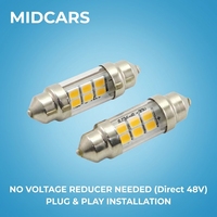 Ampoule LED à large plage de tension, type Festoon, 10V-48VDC, 31mm, 36mm, 39mm, 42mm, lampe de remplacement universelle pour chariot élévateur, camping-car, marine, solaire