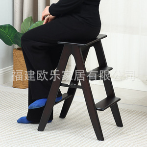 Multi-functional folding ladder <b>stool</b> for home use, multi-tiered climbing <b>stool</b>, step ladder <b>storage</b> rack, kitchen bar <b>stool</b> - Product Image 1
