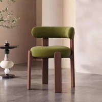 Chaise de salle à manger en bois massif très vendue, tabouret de coiffeuse moderne et minimaliste avec dossier, chaise de loisirs en bois massif finition noyer pour hôtel