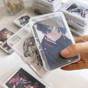 Transparent Card Organizer <b>Box</b> With Lid Rectangle Shape For Storing Trading Cards And Coin Holders Plastic Storage Bin - Product Image 4