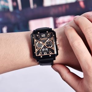 Montre Pagani Design pour homme, rectangulaire, en silicone, chronographe, quartz, bracelet bleu - Product Image 2