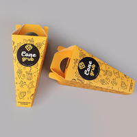 Biodégradable bulle gaufre crêpes Pizza boîte porte-papier cône conteneur pour emballage alimentaire écologique