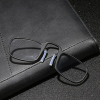 Lunettes de lecture ultra-minces à clip nasal pour femmes, hommes et unisexe, de créateur haute couture, très tendance, avec étui