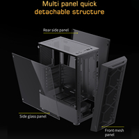 Casing PC Gaming Lovingcool ATX Full Tower dengan Panel Depan Mesh, Sisi Kaca Temper, Mendukung Radiator 240mm, Aliran Udara Luar Biasa