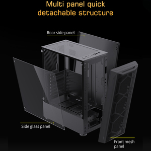 Boîtier de <span class=keywords><strong>PC</strong></span> de jeu Lovingcool ATX Full Tower avec panneau frontal en maille, côtés en verre trempé, prend en charge un radiateur de 240 mm, excellent flux d'air - Product Image 5