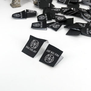 Tùy Chỉnh May Nhãn Quần Áo Thẻ Và Nhãn End Gấp Lại Cổ Nhỏ Giữa Gấp Dệt Nhãn - Product Image 6