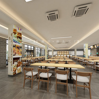 Ensemble table et chaises de salle à manger en bois massif, style minimaliste moderne, pour entreprise, école, cantine, snack-bar - Multifonctionnel 4 places