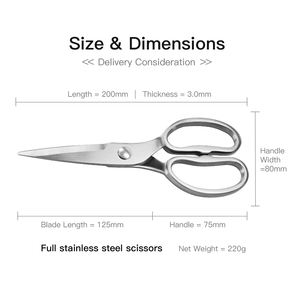 Tijeras de Acero Inoxidable, Hoja de Acero 3Cr13, Peso Robusto, Herramienta Multiusos Culinaria, Disponibles en Stock - Product Image 6