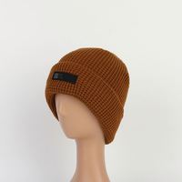 Vente en gros de bonnets d'hiver en tricot doux et chauds pour hommes et femmes, avec logo brodé en patch tissé, personnalisés