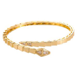 Brazalete de Hueso de Serpiente Dorado, Aleación de Zinc con Microincrustaciones, Joyería para Mujer, Regalo - Product Image 5