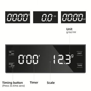 Balance de cuisine pour barista haute précision 3 kg/0,1 g avec écran LCD rétroéclairé, minuteur, fonctionne sur piles, pour expresso, café filtre, unités G/oz/ml - Product Image 3