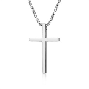 Fashion United States Normal <b>Cross</b> Charm New Hot-selling Simple Plain Prayer Ankh Necklace - Product Image 4