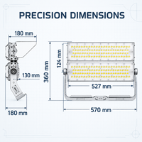 Projecteur LED modulaire étanche IP67 500W 600W avec garantie de 3 ans, éclairage extérieur pour stades, éclairage de tunnel LED