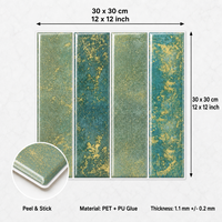 Carreaux muraux autocollants de luxe vert, imperméables, pour crédence de cuisine, décoratifs