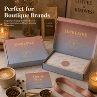 Boîte de conditionnement alimentaire pour café personnalisée avec structure en carton ondulé, design couleur ombrée, impression de boîte d'emballage avec logo
