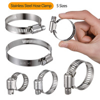 Kit de colliers de serrage à vis sans fin réglables en acier inoxydable 304, 6-29 mm (1/4 "-1-1/8 "), robustes, pour tuyaux de gaz et hottes de cuisine