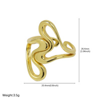 Bague ouverte en laiton classique simple à double cœur irrégulier géométrique assorti de couleurs, bijoux pour femmes et couples, cadeau