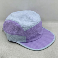 Sombrero de campamento de secado rápido deportivo transpirable de 5 paneles personalizado Gorras para correr al por mayor, gorra de poliéster con logotipo de impresión de alta calidad ajustable