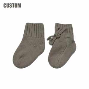 Chaussettes chaudes mignonnes pour bébé, bottines en tricot, chaussures pour nouveau-né, 100% laine mérinos, <span class=keywords><strong>bas</strong></span> pour bébé, cordon de serrage - Product Image 1