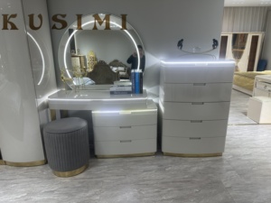 Set Camera da Letto Moderno di Lusso Imbottito con Letto Contenitore Matrimoniale o <span class=keywords><strong>Queen</strong></span> <span class=keywords><strong>Size</strong></span> - Vendita Diretta dalla Fabbrica - Product Image 6