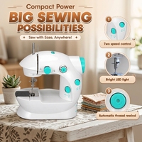 Machine à coudre électrique portable mini pour débutants et enfants avec point de verrouillage, aiguille simple, construction métallique