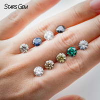 Moissanite synthétique de haute qualité, taille brillant ronde, couleur grise, pierre non montée