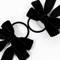 SASAacc Nouveau Bandeau et Élastique à Cheveux en Velours et Dentelle avec Nœud pour Filles, Style Écolière Élégant et Charme Rétro