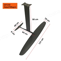 KUAYO GY1310 2100cm² Planche de Wing Foil Professionnelle Unisexe en Aluminium et Carbone Légère 4kg Haute Vitesse Durable Noire pour Surf