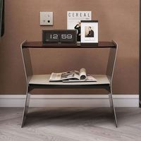 Table de chevet suspendue en cuir italien minimaliste avec plateau en verre trempé, design flottant de luxe
