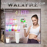 Mug en verre à double paroi en borosilicate transparent givré de 16 oz, sans BPA, étanche, passe au lave-vaisselle, pour le café, les boissons de voyage
