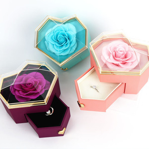 Día de San Valentín Día DE LA MADRE preservado Real rojo púrpura rosa con I Love You Collar para mujeres mamá su abuela novia esposa - Product Image 1