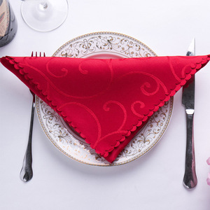 <span class=keywords><strong>Serviette</strong></span> carrée moderne en polyester jacquard avec motif floral imprimé, <span class=keywords><strong>serviette</strong></span> de table d'hôtel pliable, tissu pour repas occidentaux, vente directe usine - Product Image 1