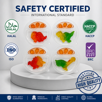 Halal Gummy Candy, zachte snoepjes, jelly candy, dinosaurussnoepjes met fruitsaus in een bekertje, groothandelsverpakking.