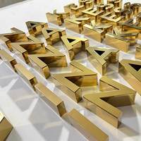 Lettres 3D en acier inoxydable de petite taille, non lumineuses, personnalisées, logo métallique pour boutique de bijoux, présentoir mural
