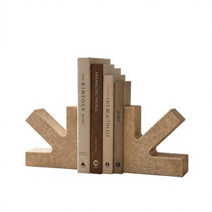 Sujetalibros Decorativos de Piedra Travertino Natural con Forma de Flecha, Juego de Soportes para Libros para Estantería, Oficina, Sala de Estar, Mesa, Decoración del Hogar - Product Image 1