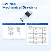 Transistor MOSFET Trench N-Channel EvolE 600V 11A TO-220, Setara dengan EvolE TO-220 Seri SPP11N60CFD