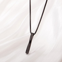 Collier pendentif rectangulaire vintage RINHOO pour homme, largeur 316L, acier inoxydable plaqué PVD 18 carats, chaîne pour homme, bijoux de fête, cadeau