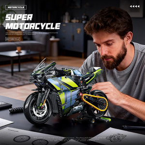 Jeu de construction électronique DIY à l'échelle 1/8, moto Dukardy, 723 pièces, matériau ABS, pour les enfants de 5 à 7 ans - Product Image 3