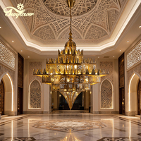 Lampe islamique personnalisée, cadre en fer, lustre LED pour mosquée, restaurant, salle à manger