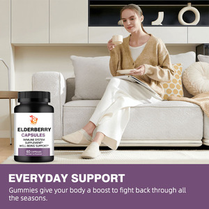 High Potency Elderberry Capsules Support Overall Wellness Improve Immune System <b>Herbal</b> <b>Supplement</b> Capsules - Product Image 3