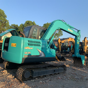 Excavatrice d'occasion Kobelco SK75, marque japonaise d'origine, 7,5 tonnes, mini-excavatrice sur chenilles en caoutchouc. - Product Image 3