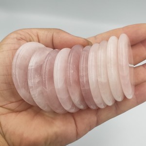 Pink Jade Round <b>Crystal</b> <b>Chips</b> 50x5.5mm For Polishing And Craft Supplies - Product Image 2