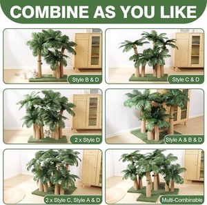<span class=keywords><strong>Tiragraffi</strong></span> per <span class=keywords><strong>Gatti</strong></span> Alto 100 cm, Design a Palma con 3 Curve, con 8 Palline Interattive, Sisal Naturale - Product Image 5